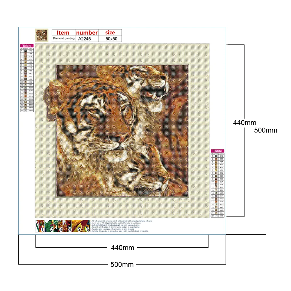 Diamond Painting - Full Round/Square Drill - Animals(30*30 - 50*50cm)