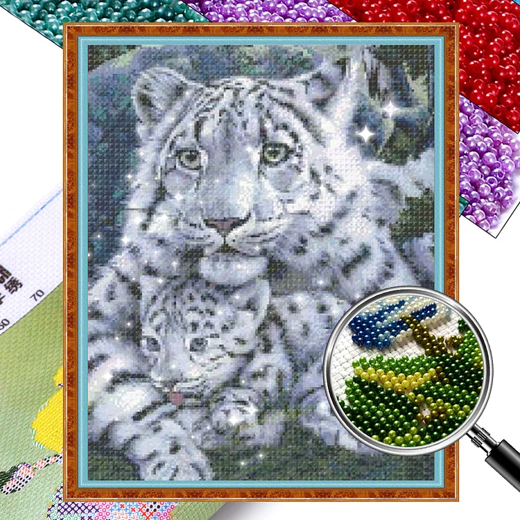 【Bead Embroidery】 Two Tigers: Mother'S Love 2 45*57cm 9CT Bead embroidery