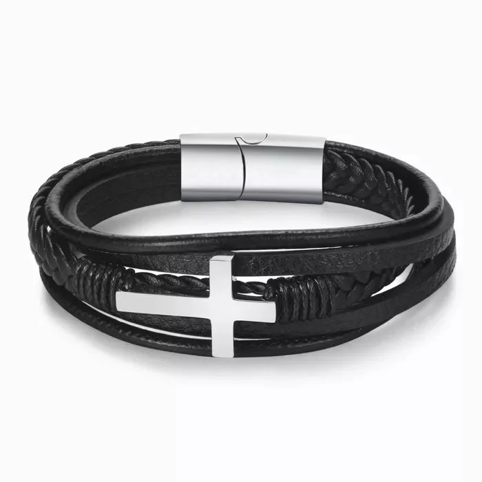 For Son - Pray On It Pray Over It Pray Through It Crucifix Bracelet