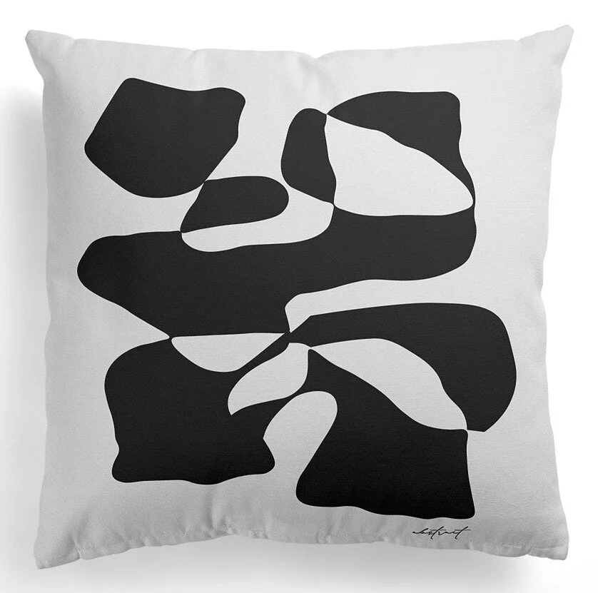 INS Nordic Black And White Abstract Geometric Cushion Cover Velvet Throw Pillowcase Bed Sofa Car Modern Home Decor Pillow Covers