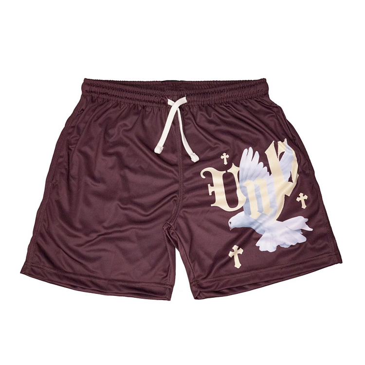 Cross Vintage Dove Print Casual Art Shorts