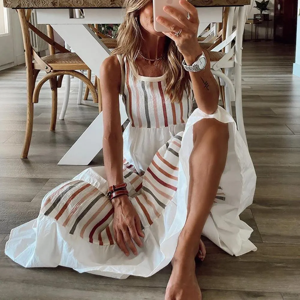 Full of Personality Striped Maxi Dress--vocosishoes