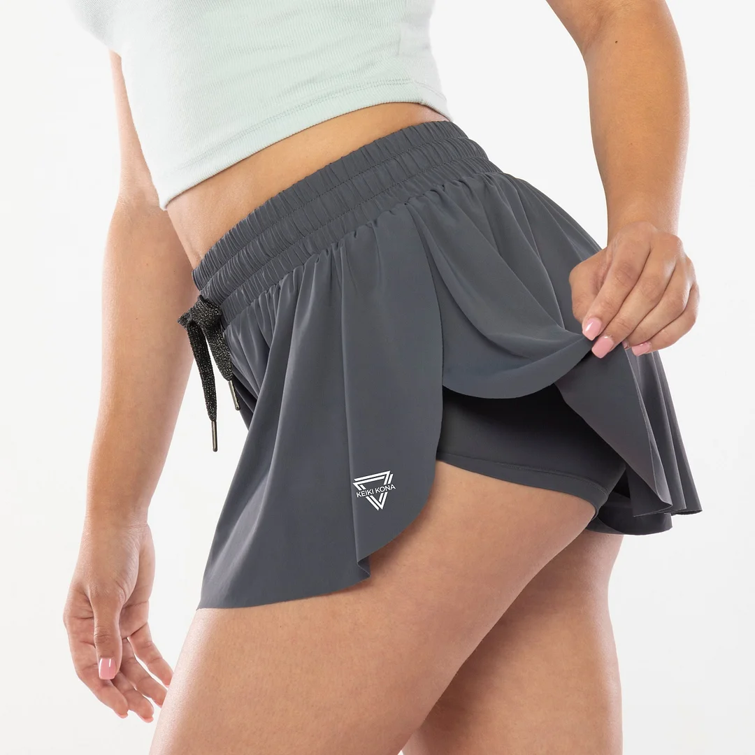 Luogongzi 2-in-1 Flowy Fitness Shorts