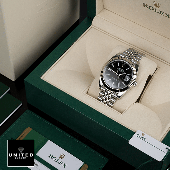 Rolex Datejust 126234 White Gold Black Dial Replica in the rolex box