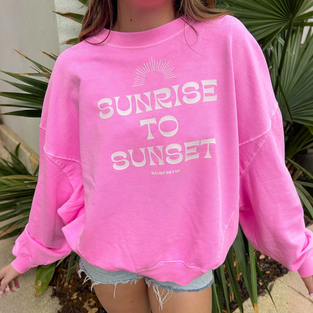 Sunrise To Sunset Vibrant Pink Sweatshirt / DarkAcademias /Darkacademias