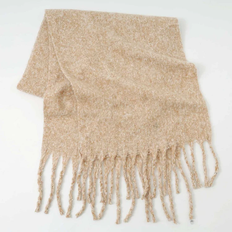 LiveZou Scarf Yarn Woven with Tassels Warmth Comfort Softness