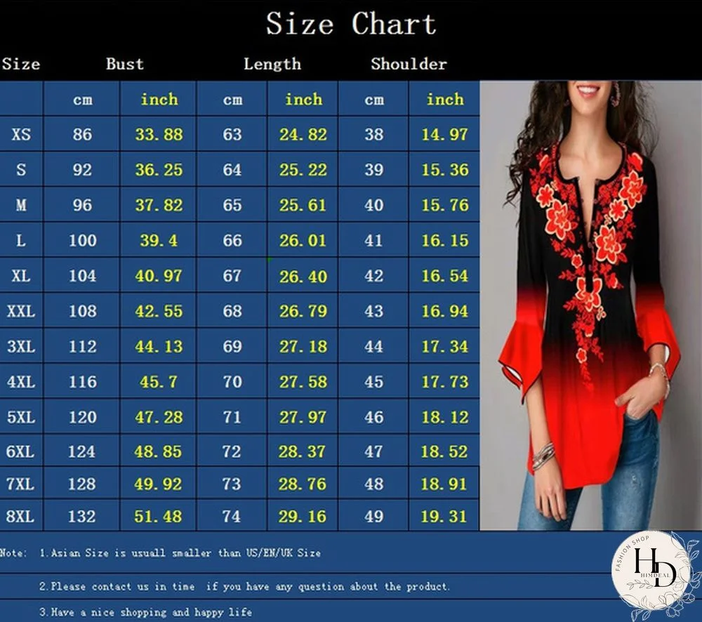 Womens Autumn Fashion Clothes Elegant V-Neck Tunic Tops Casual 3/4 Sleeve Printing Blouse Shirt Plus Size Loose Streetwear Pullover T-shirts XS-8XL