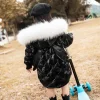 Christmas Kid Girls Teen Long Silver Jacket Coat Snowsuit