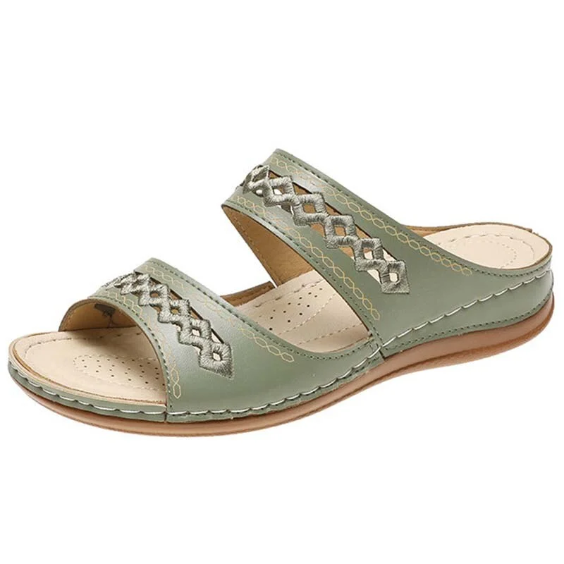 2020 Flat Women Sandals Shoes Retro Beach Ladies Shoes Women's  Shoes Woman Flip Flops Fashion Gladiator Flat Sandals For Women