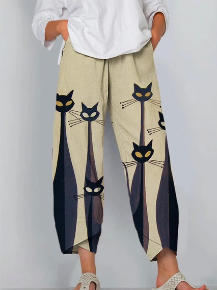 Loose Cat Casual Pants
