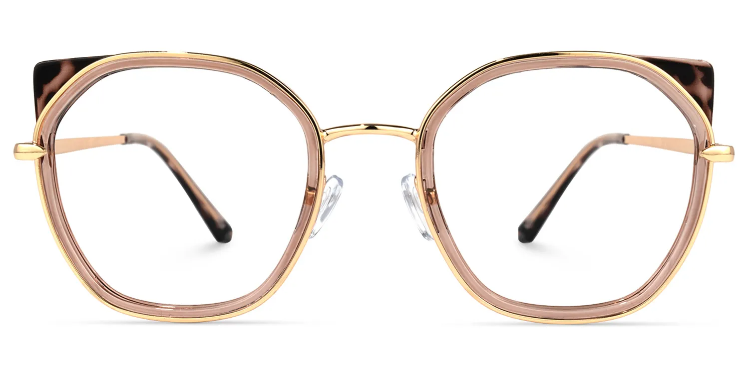 Edie Braun Cateye Brille Braun