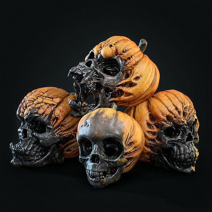 🔥Clearance Sale - Evil Pumpkin Skulls