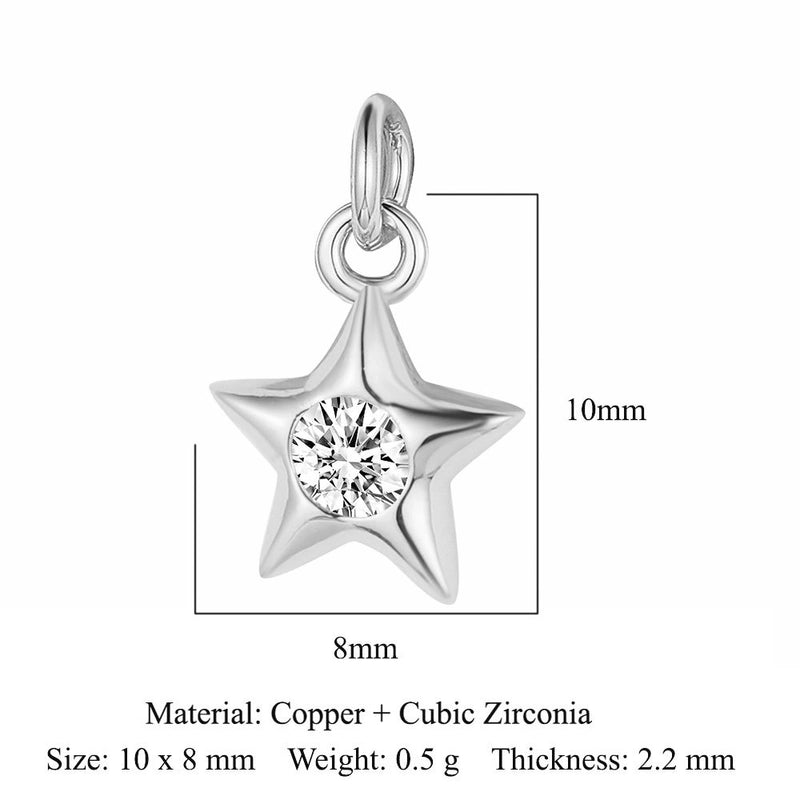 3 Pieces Copper Zircon 18K Gold Plated Star Water Droplets