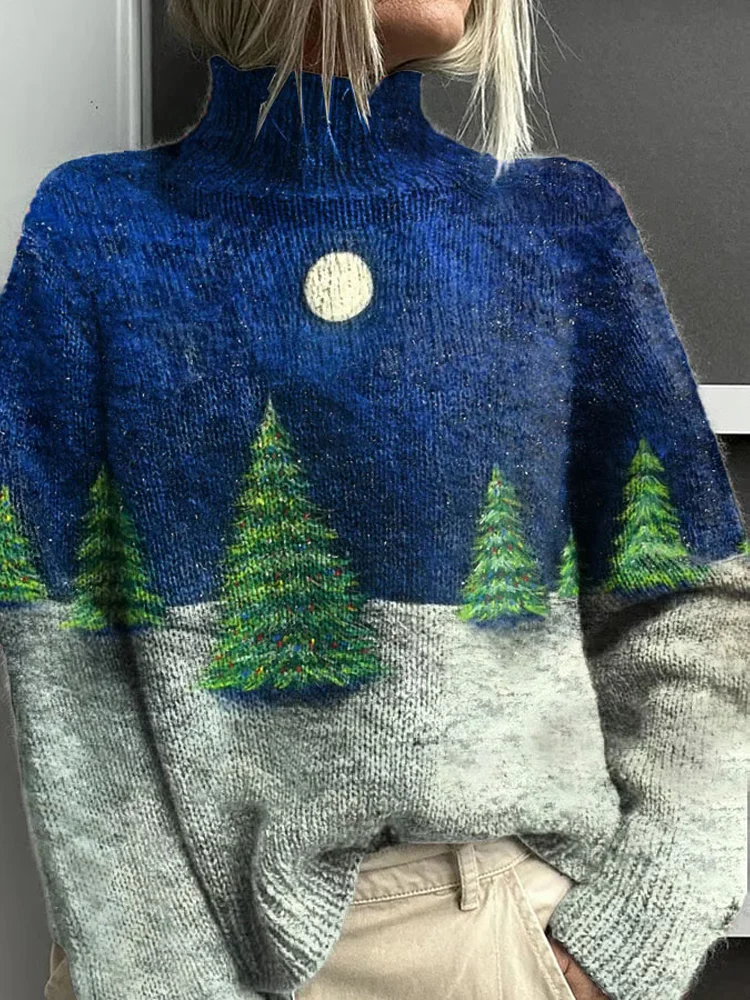 Women's Christmas Tree Print Sweater