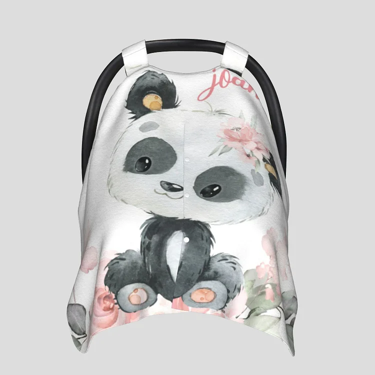 Personalized Baby Panda Car Seat Canopy for Comfort & Unique| C55