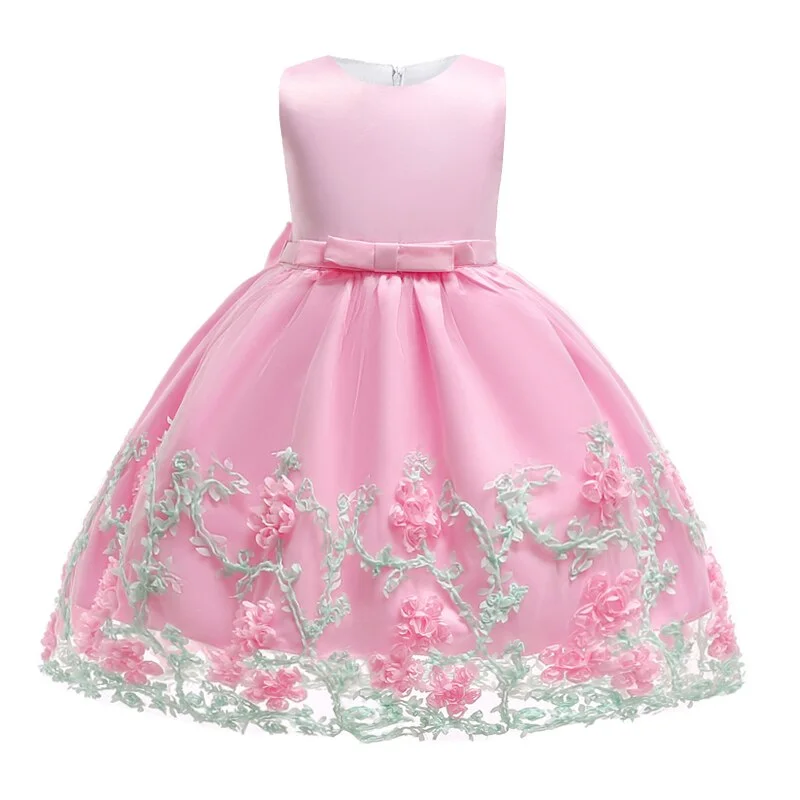 2022 Summer Flower Girls Elegant Princess Dress Bridesmaid Costume Clothe Lace Kids Dresses For Girl Wedding Party Gown Vestidos