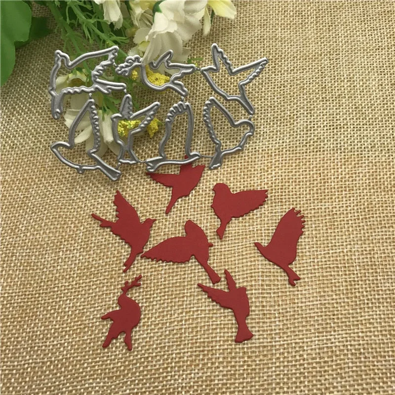 Birds A flock of Sky Birds Decoration Metal Cutting Dies Craft Stamps die Cut Embossing Card Make Stencil Frame
