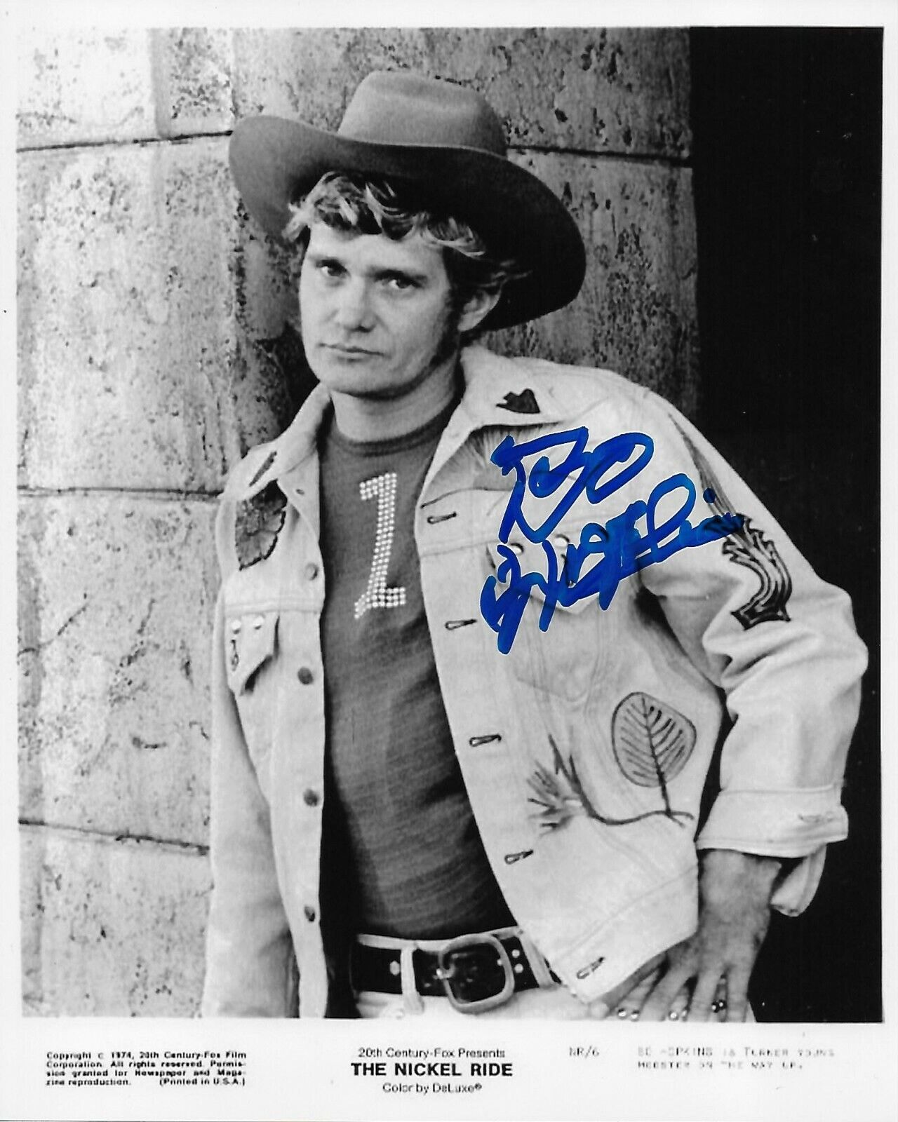 Bo Hopkins The Nickel Ride original Autographed 8X10 Photo Poster painting