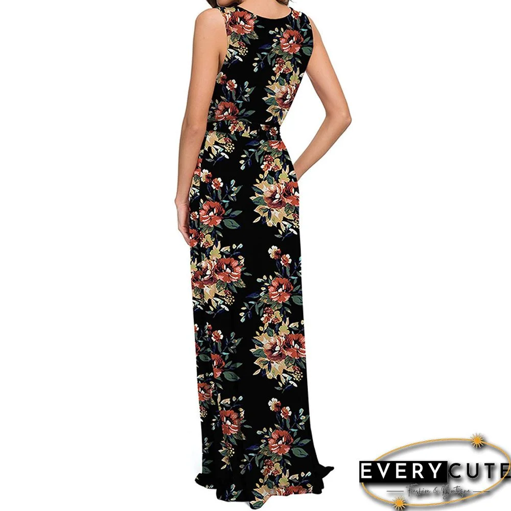 Multicolor Floral Print Summer Maxi Dress