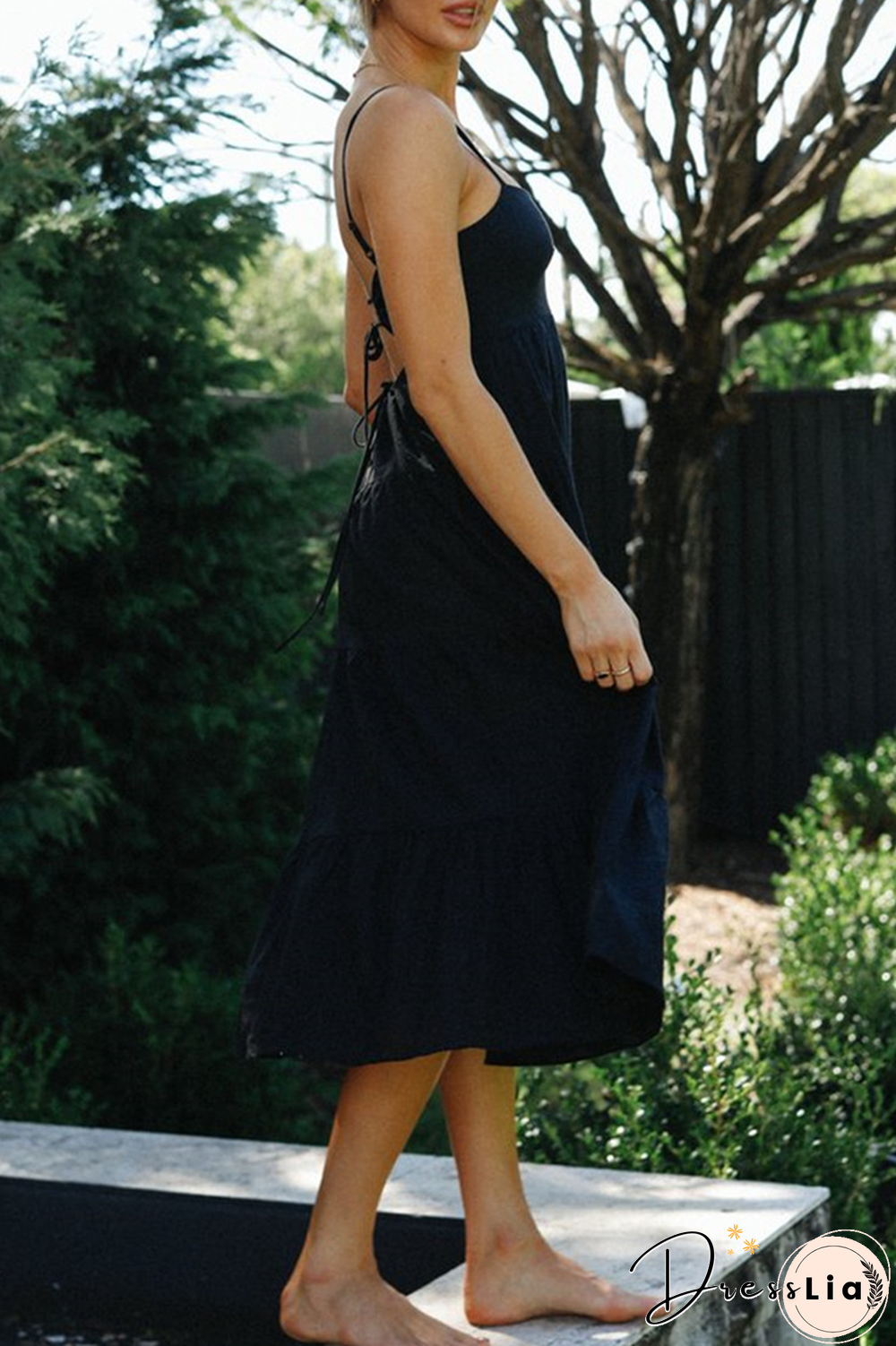 Fashion Solid Split Joint Frenulum Backless Strapless Dresses