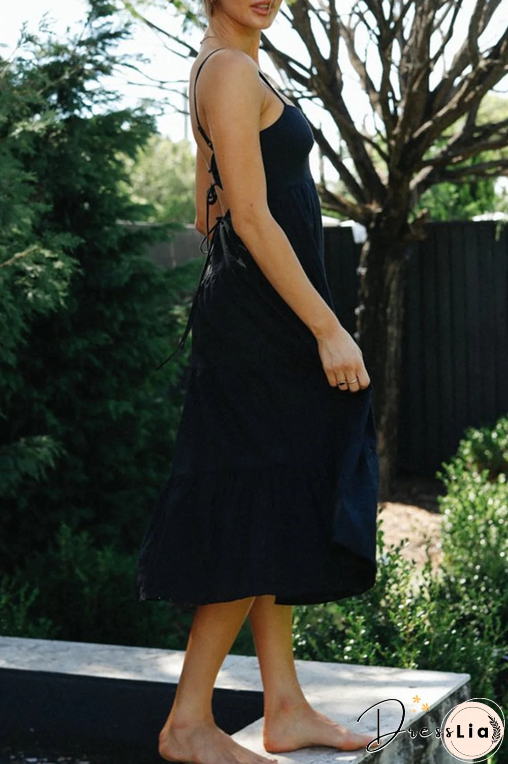 Fashion Solid Split Joint Frenulum Backless Strapless Dresses