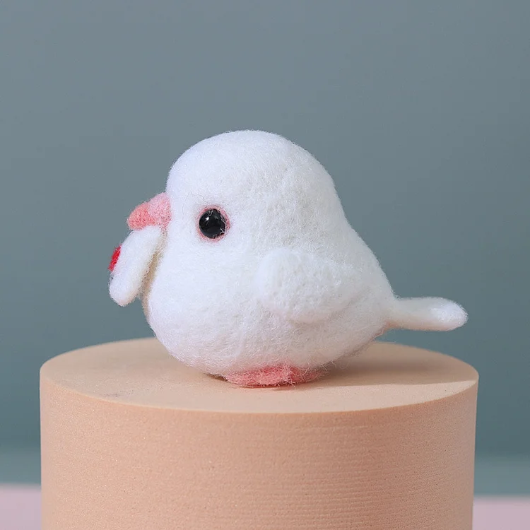 FeltingJoy - Bird Needle Felting Kit - White Pigeon