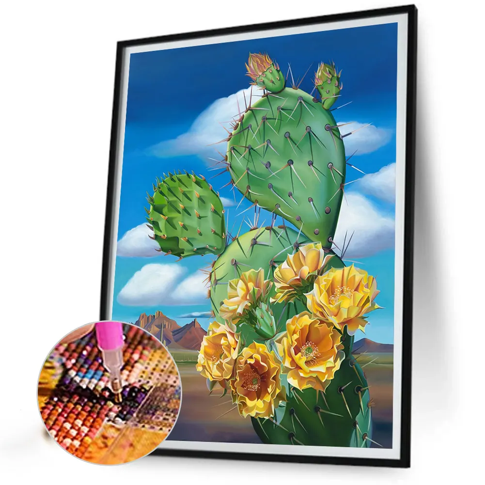 Full Round Diamond Painting 40*50cm - Cactus Flower