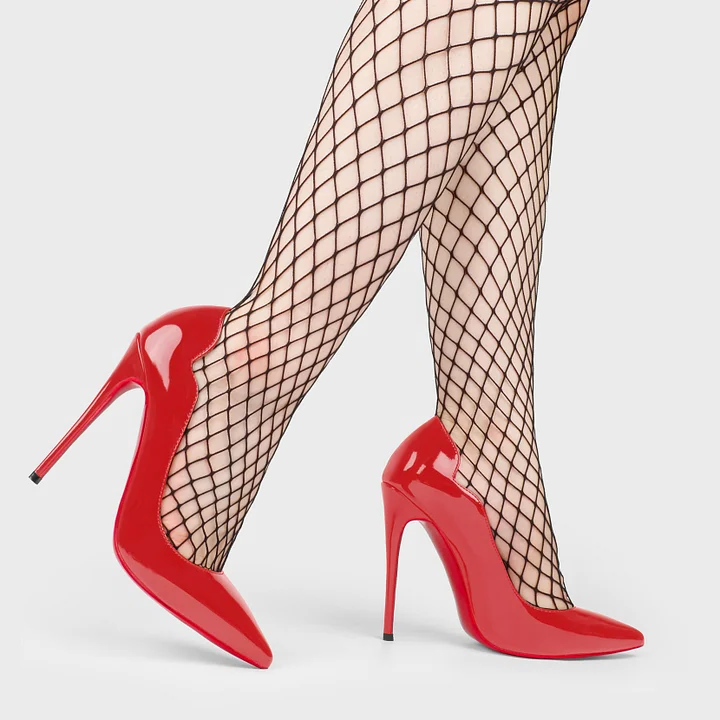 4.72" Women's Classic Pointed Toe Red Bottom High Heels for Party Wedding Pumps-MERUMOTE