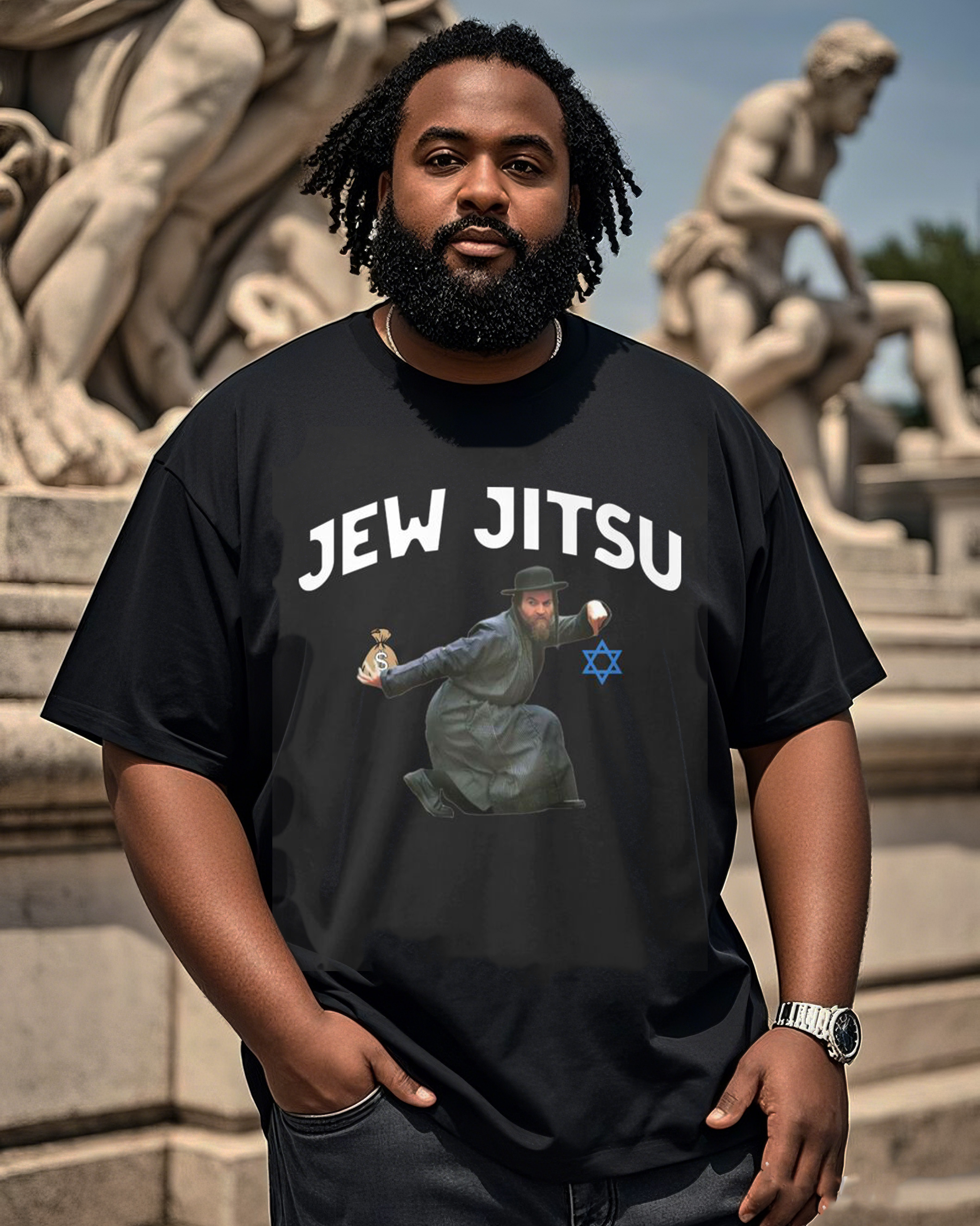 Plus Size Men's Jewish Jujitsu Tee