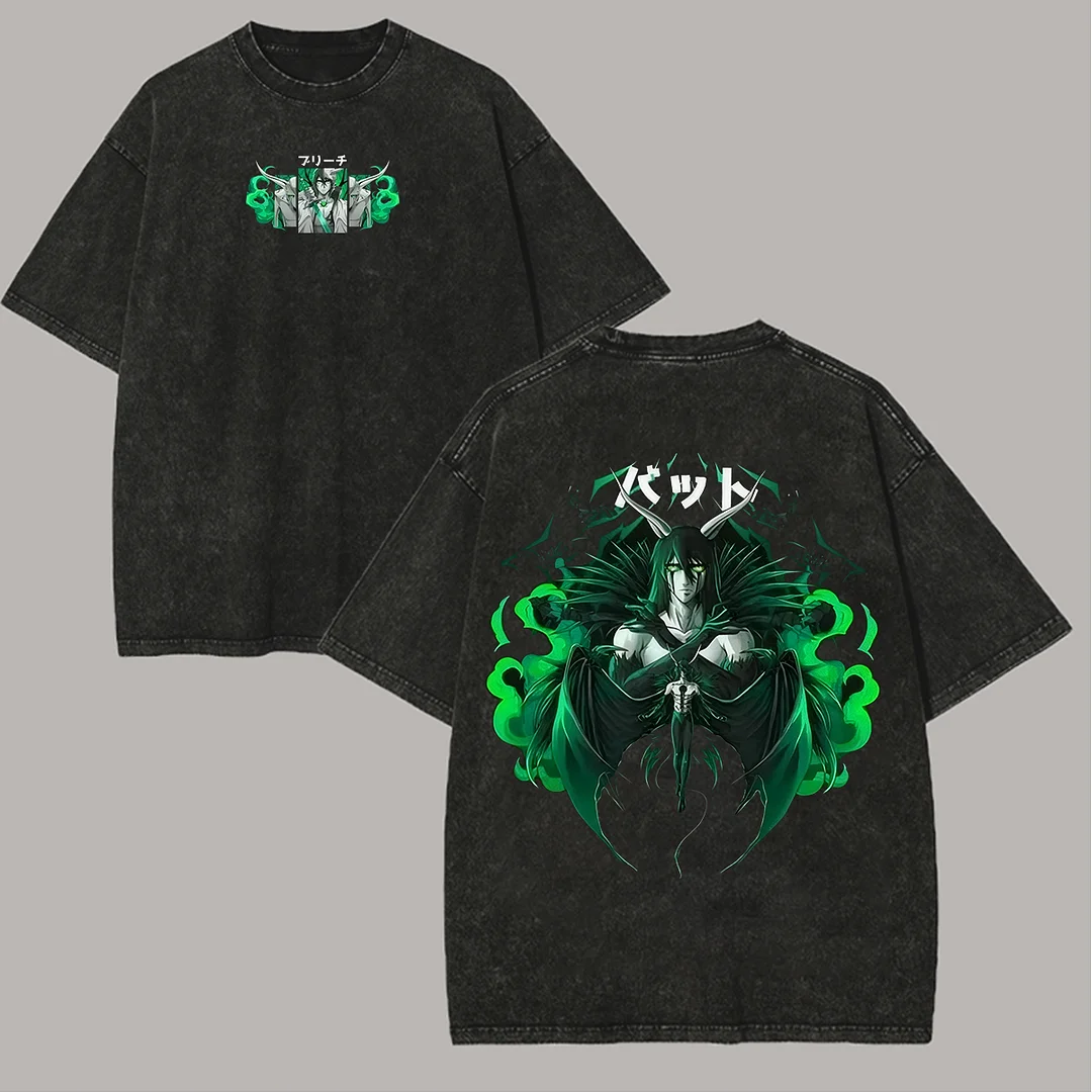 Ulquiorra·Cifer Bleach Printed Unisex Washed T-Shirt