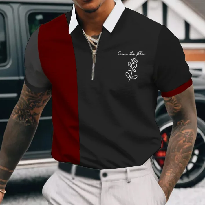 BrosWear Rose Polo Short Sleeve Outdoor Shirt & Top