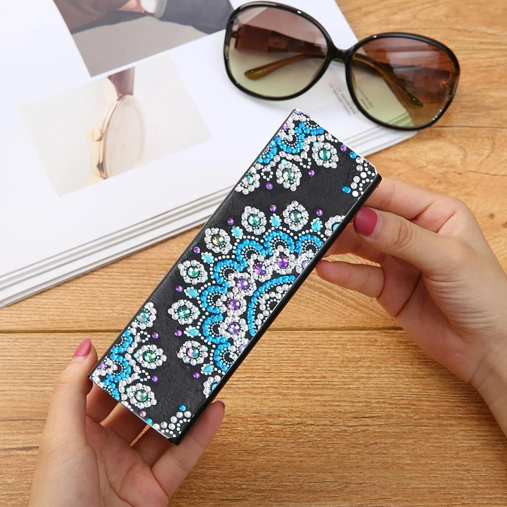 DIY Diamond Painting Eye Glasses Case Travel Leather Sunglasses Storage Box