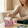 DIY Diamond Art Tissue Box Holder Bird PULeather Diamond Art Desktop Organizer Resin Rhinestone Storage Organizers Gem Art Home Office Decor Craft Gift for Women