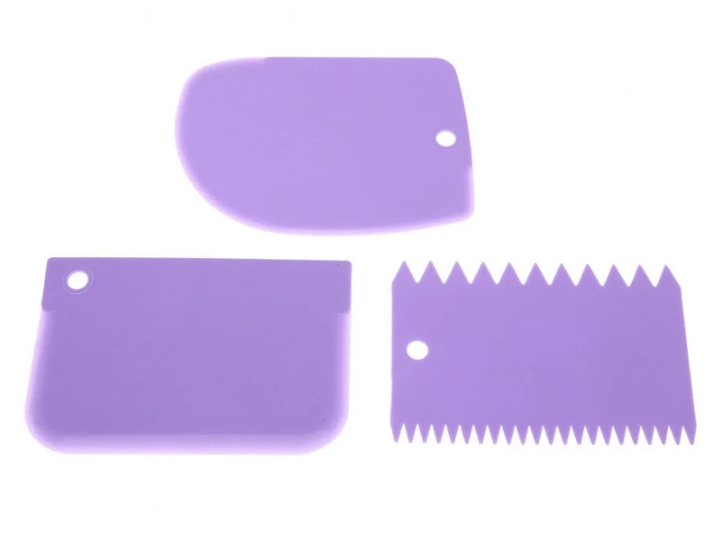 2020 New 3pcs/set Plastic Dough Fondant  Cake Decorating Baking Tool Pastry Tools Smooth Jagged Edge Spatulas Cutters
