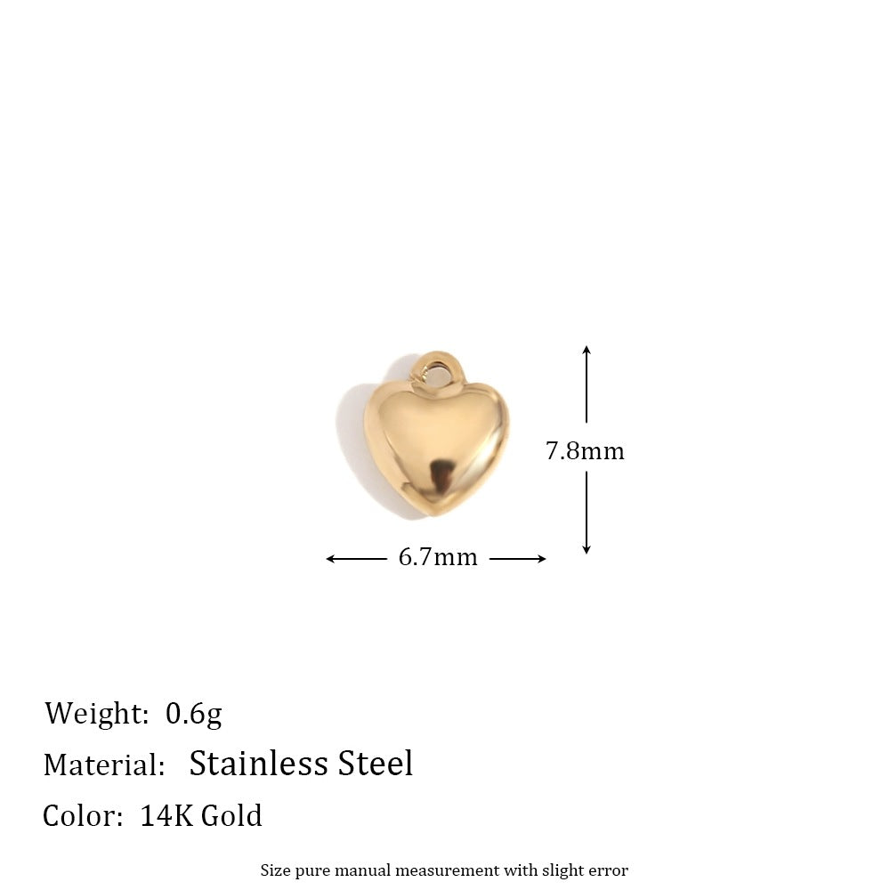 5 Pieces Fashion Irregular Heart Stainless Steel 18K Gold Plated Jewelry Making