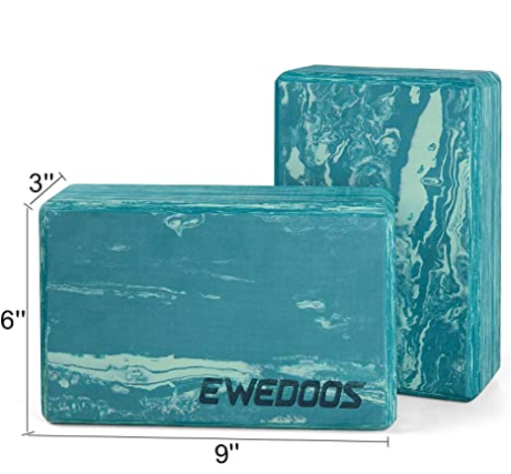 Ewedoos Non-Toxic Non-Slip Lightweight Eco Friendly Yoga Blocks - 2 Pack