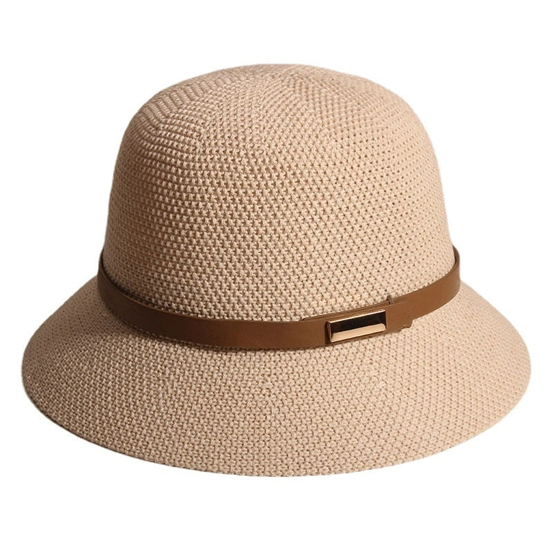 Summer New Fisherman Hat Women’s Fashion Sunshade Sunscreen Basin Hat Outdoor Top Hat Cotton Linen Knitted Sun Hat