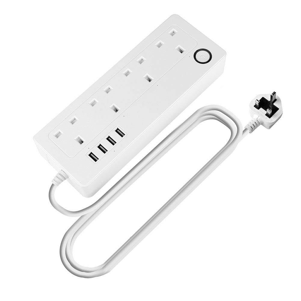 

16A UK Smart WiFi Plug w/ 4 USB Charging Port Socket for Alexa Google Home, 501 Original