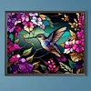 Diamond Painting-Round AB Drill Stained Glass Hummingbird(55*45 CM)