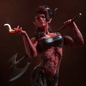Pornhint Karlach Baldur's Gate 3 Tiefling Barbarian NSFW 8K D&DPathfinder 32mm 75mm 100mm miniature Figurine Fan Art by CA 3D NSFW
