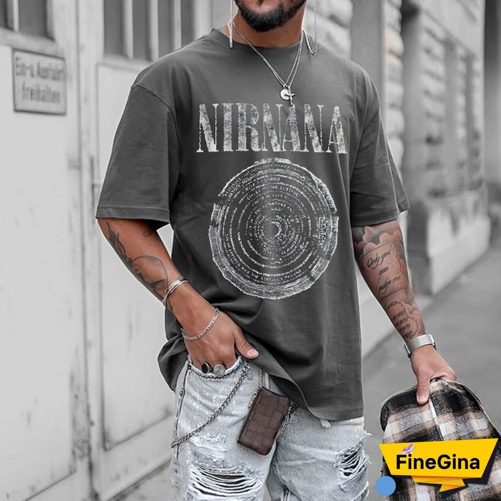 Mens Vintage Round Neck Printed Short-Sleeved T-Shirts