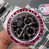 Rolex Daytona 126599TRU Diamond Black Dial Ruby Bezel Super Clone