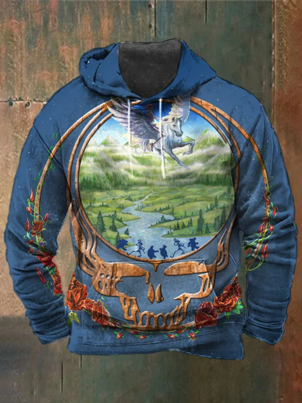 Unisex Skull Bear Terrapin Horse Print Heavy Hoodie