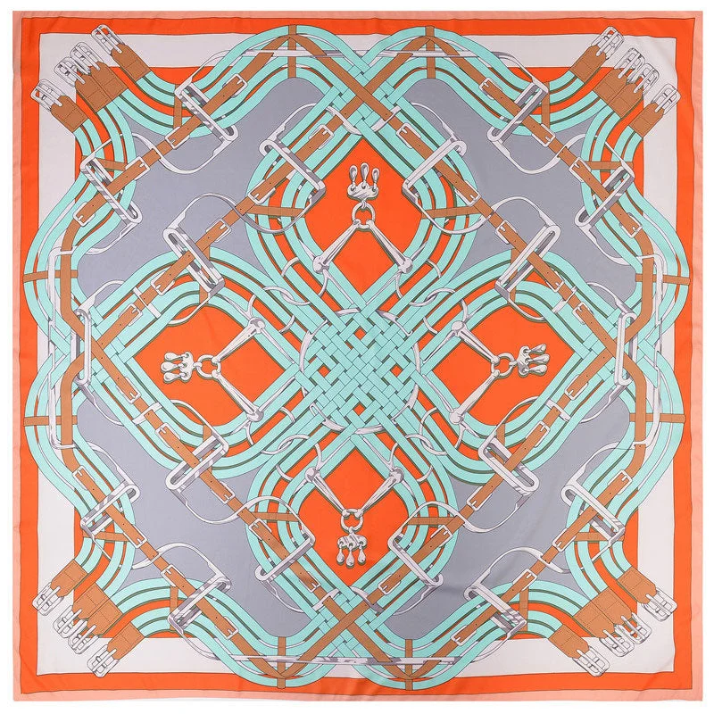 Bright Printed Oversized Square Silk-Twill Scarf - Multicolor