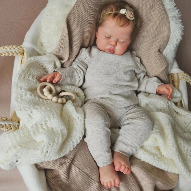  20" Handmade Lifelike Reborn Hand-Painted Hair Baby Girl Named Lacatra with Heartbeat💖 & Sound🔊 - Reborndollsshop®-Reborndollsshop®