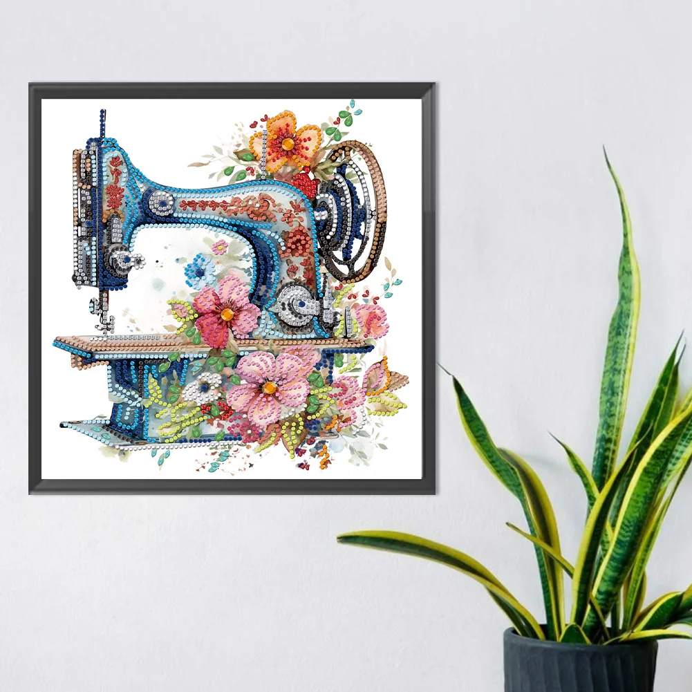 Diamond Painting - Partial Special Shaped Drill - Sewing Machine(Canvas|30*30cm)