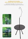 Outdoor Aluminum Alloy Triangular Folding Small Round Table Portable Adjustable Camping Table Tripod Stainless Steel Table Ultra-Light Camping Tea Table Dining Table Self-Driving Tour