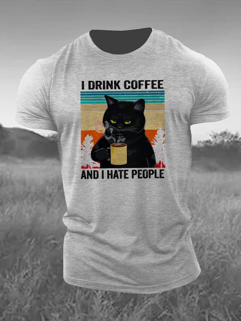 I Drink Coffee Printed Men's T-Shirt in  mildstyles
