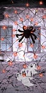 PABIPABI Spider Web Light LED Halloween Black Spider Web Light
