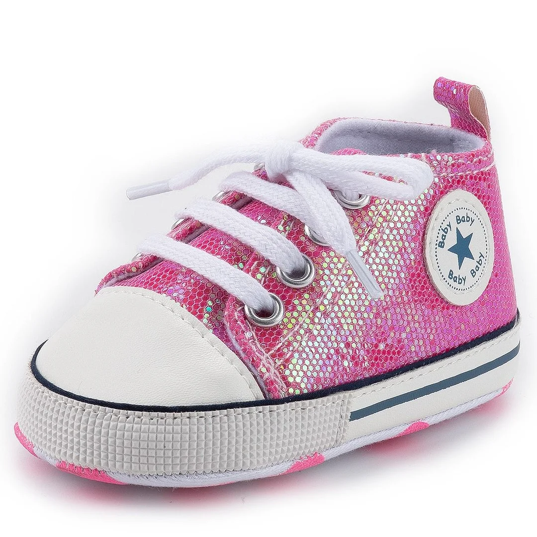 Baby Shoes Boy Girl Star Solid Sneaker Cotton Soft Anti-Slip Sole Newborn Infant First Walkers Toddler Casual Canvas Crib Shoes